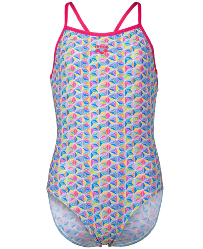 Arena Girls Starfish Lightdrop Back Swimsuit Freak Rose/White Multi